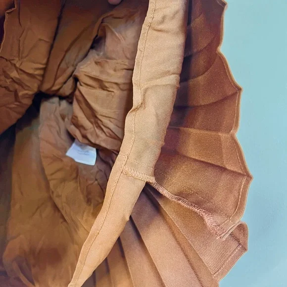 Sezane Elegant Brown Pleated Dino Skirt size 36 us size 4 - Picture 4 of 7